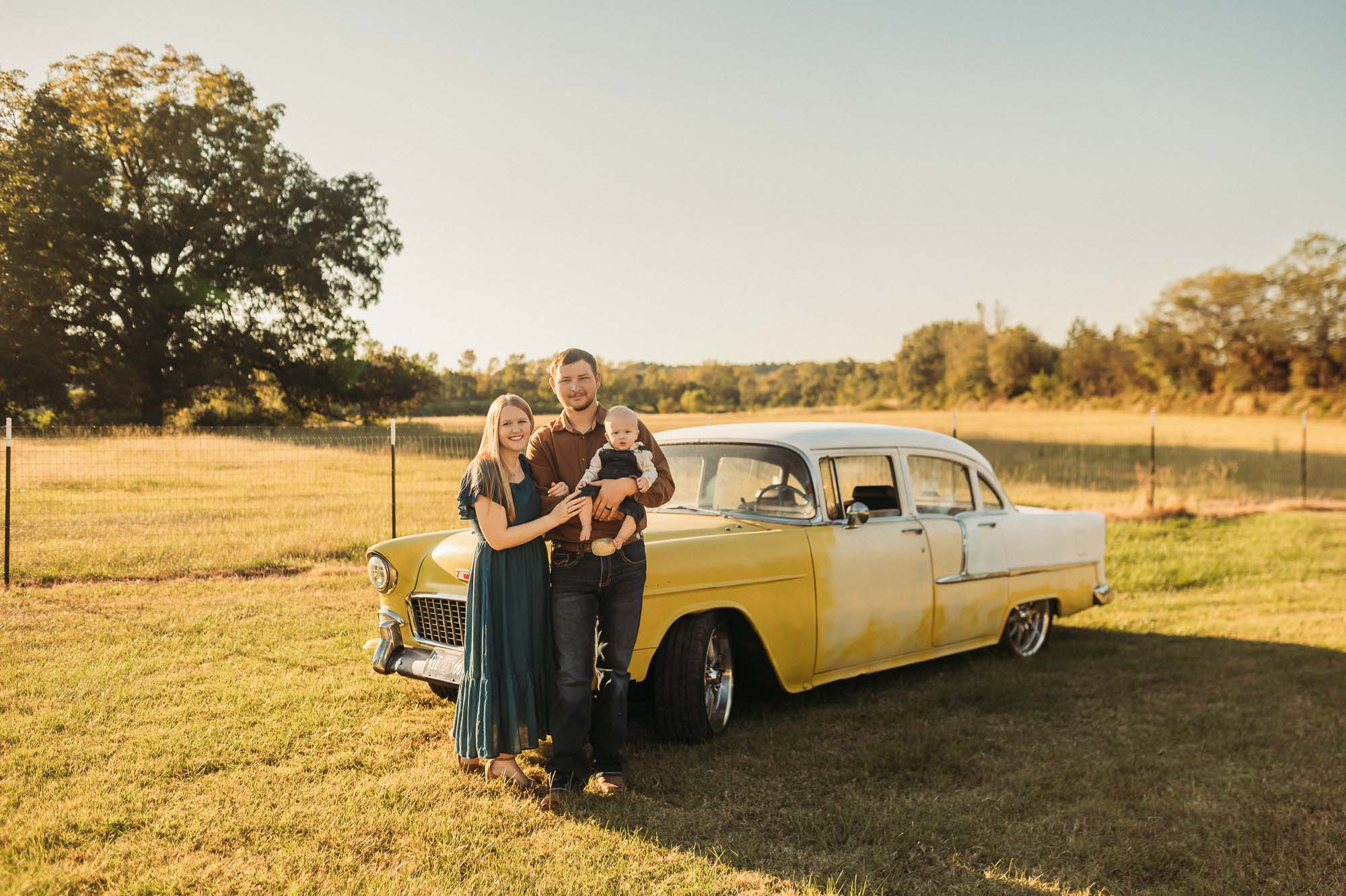 Family Portraits in a Classic Car | Tyler TX Family Photographer