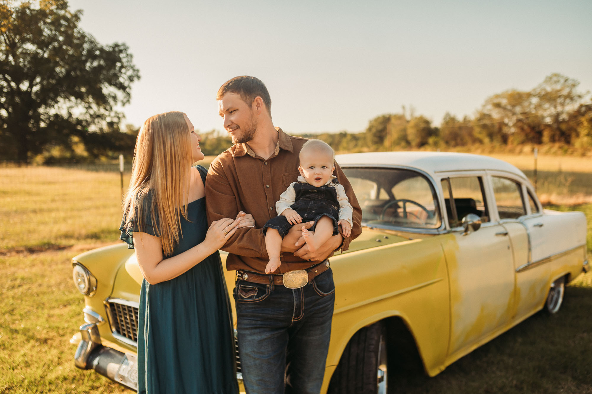 Family Portraits in a Classic Car | Tyler TX Family Photographer