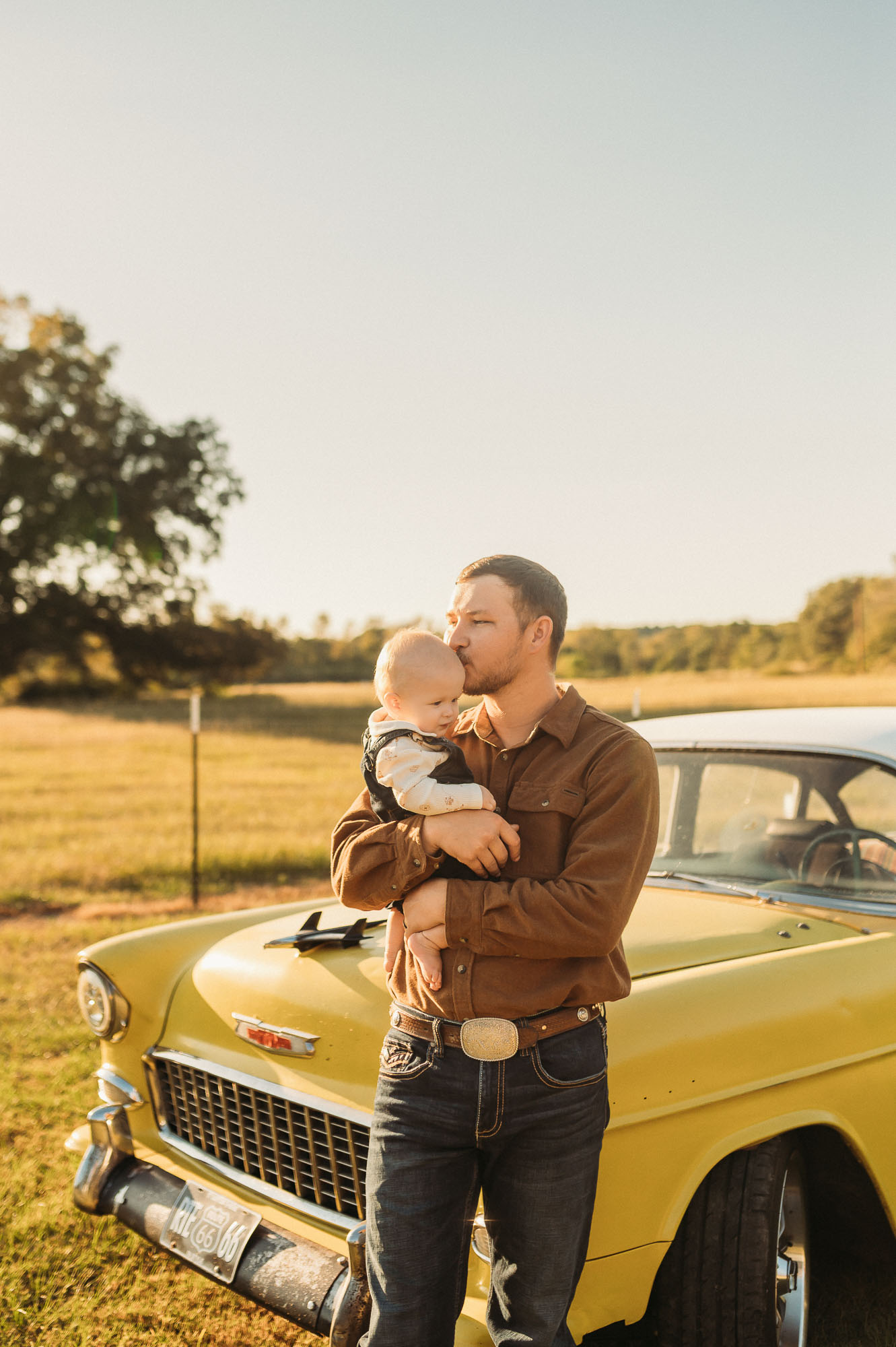 Family Portraits in a Classic Car | Tyler TX Family Photographer