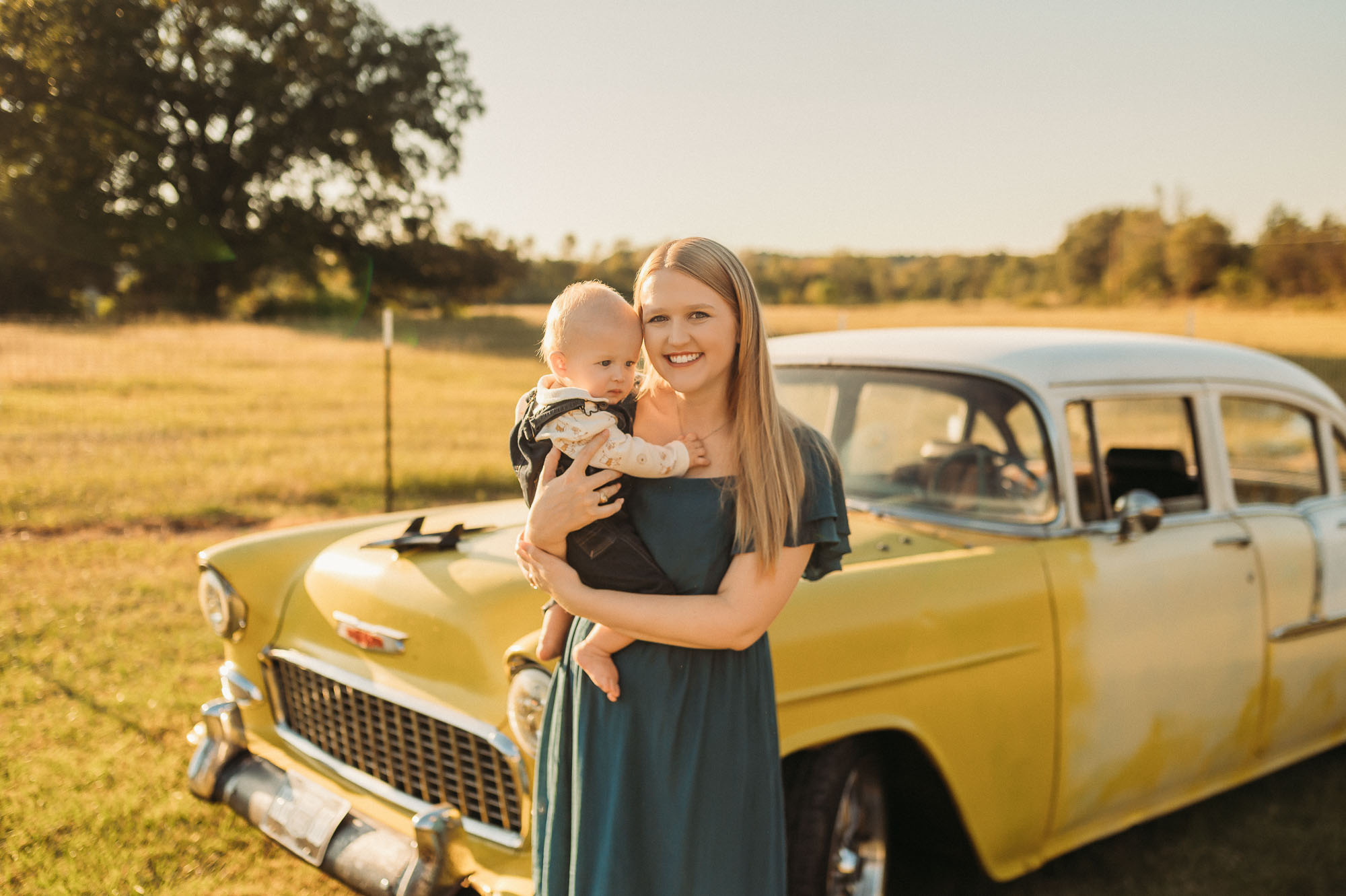 Family Portraits in a Classic Car | Tyler TX Family Photographer