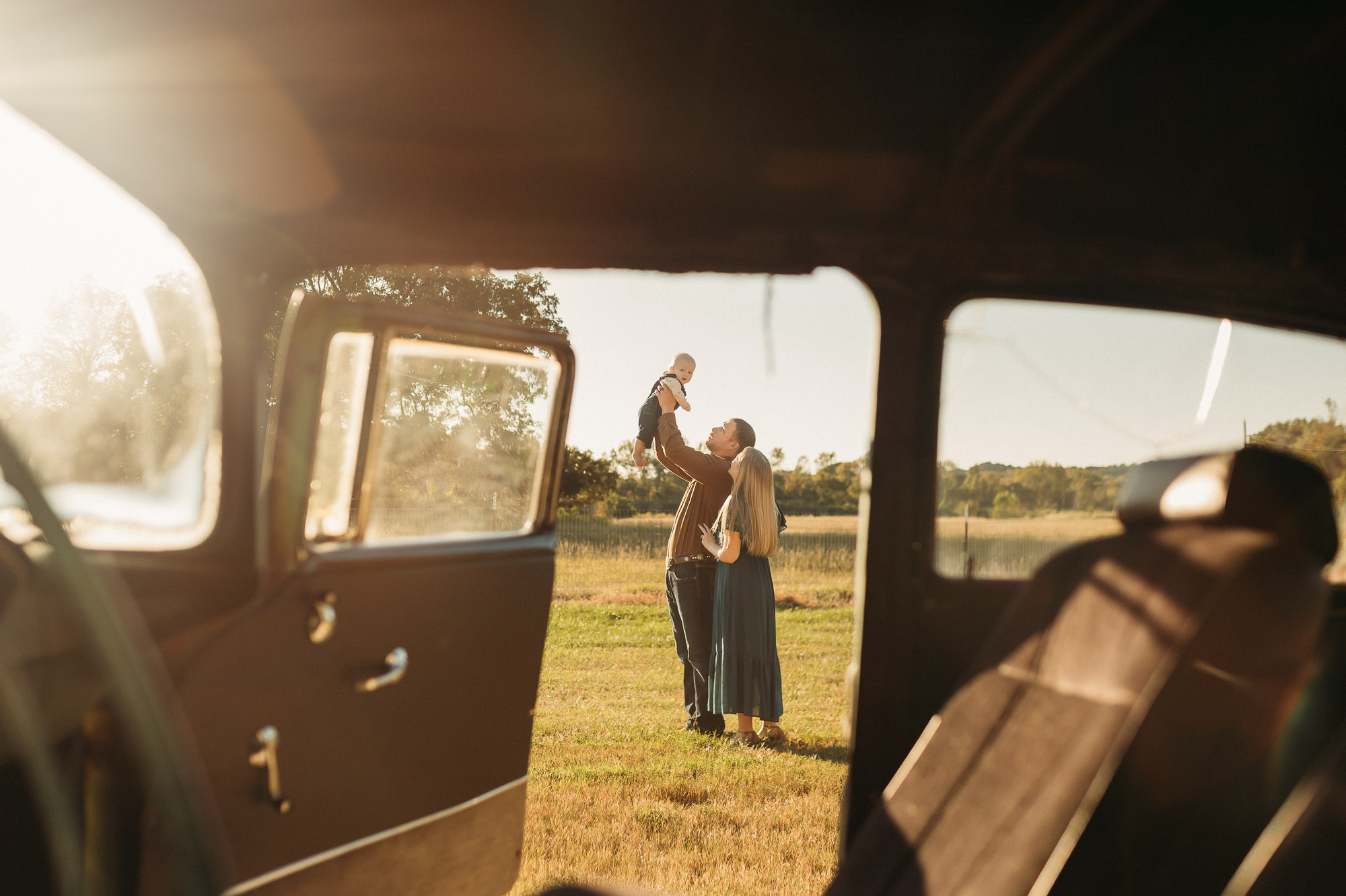 Family Portraits in a Classic Car | Tyler TX Family Photographer