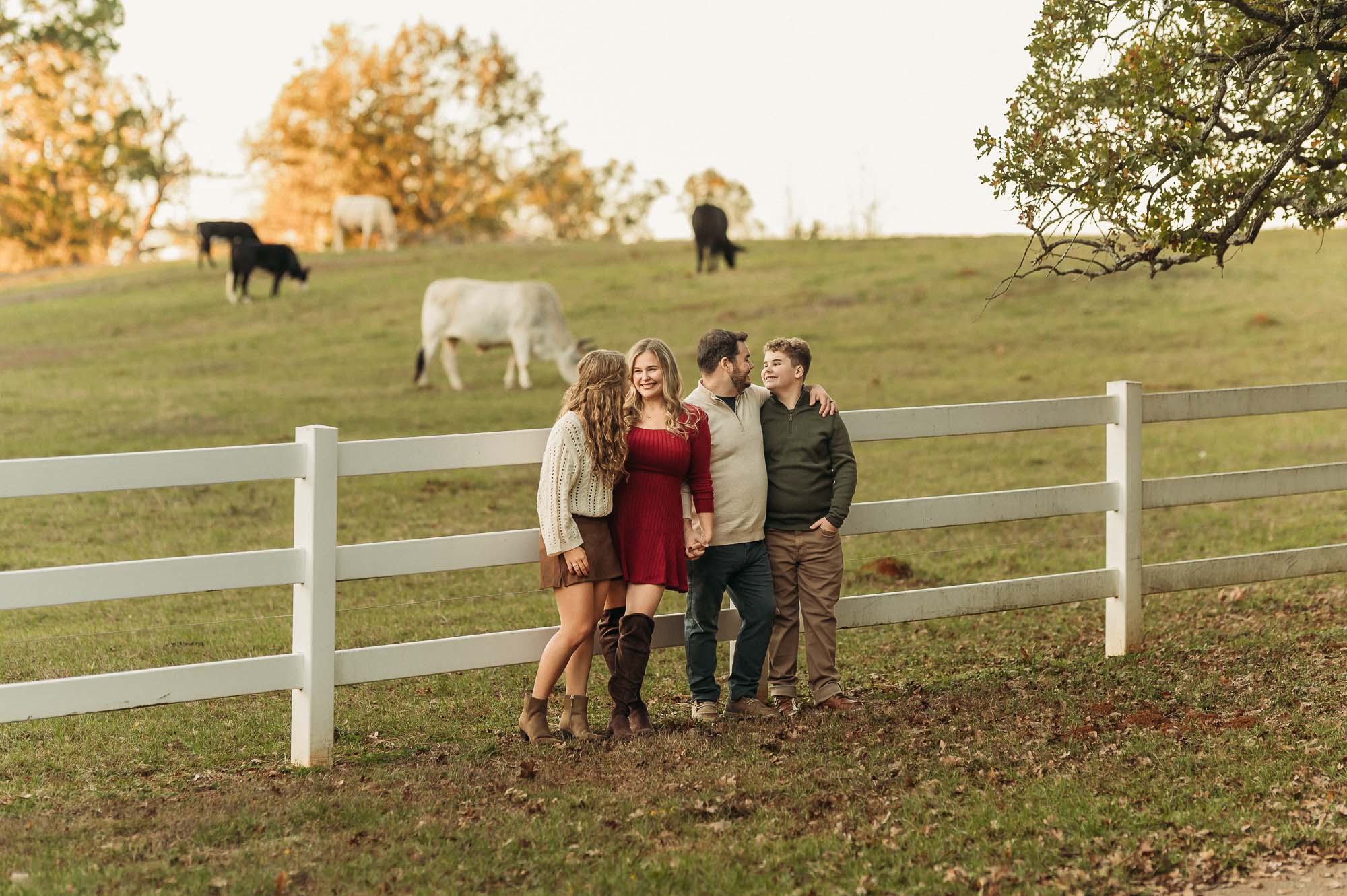 Family Portraits by longhorn cattle, Flint Texas Family Photographer